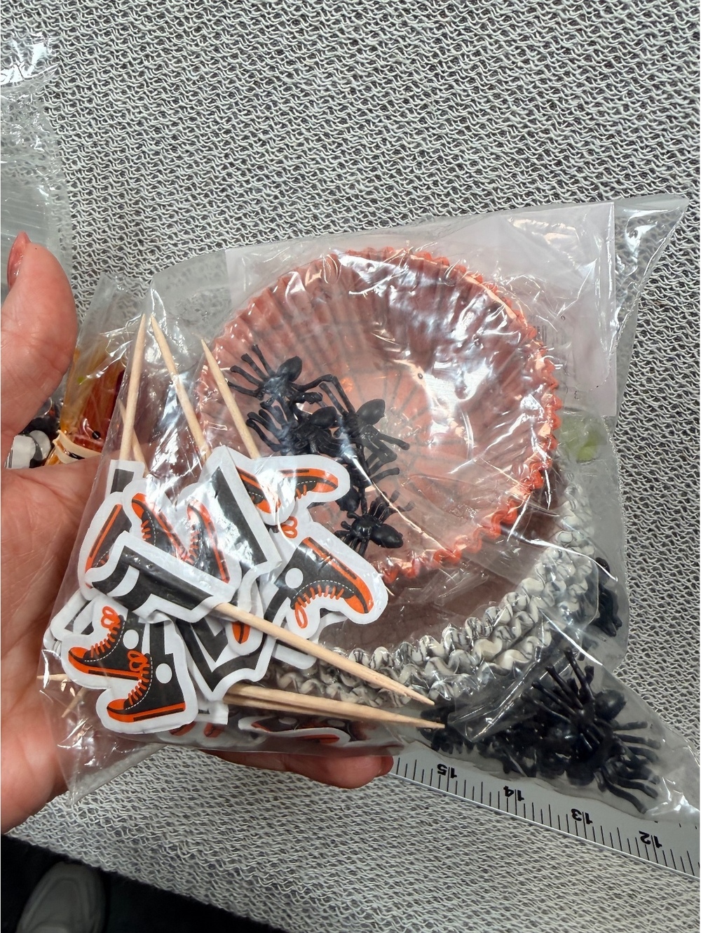 Halloween Craft Decoration Kit with Gems, Cupcake Liners, and Picks